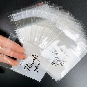 🔹️100 piece  clear "thank you" plastic gift wrapping giftbag 7 x 7cm✨️🤍
